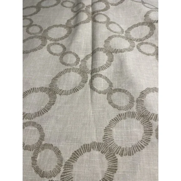 Pair of Tahari Home Cream Geometric Panel Window Curtain Drape 50”W x 84”L - Picture 3 of 8